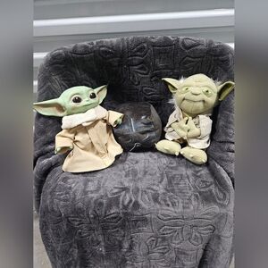 Star Wars Plush Lot Yoda, Grogu and Darth Vader